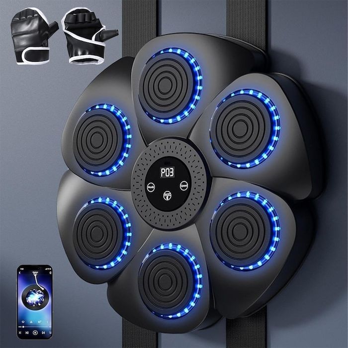 Бокс машина, Bluetooth свързаност, 9 режима на тренировка, черен цвят, дизайн за стенен монтаж