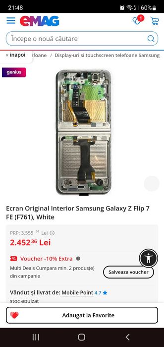 Ecran lcd touch Samsung Z FLIP 7 FE original