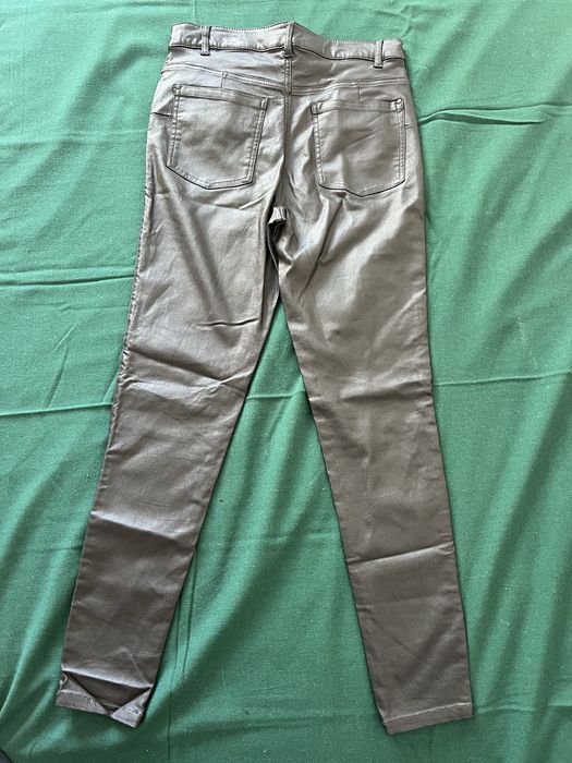 Pantaloni mulati, negri, imitatie piele Sinsay