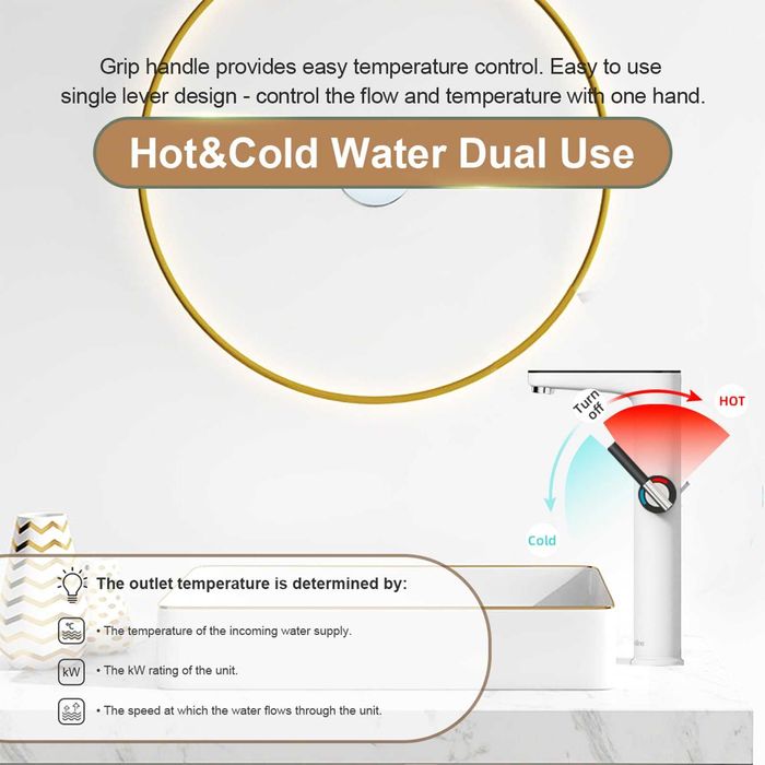 Смесител с проточен бойлер дисплей нагревател за топла и студена вода
