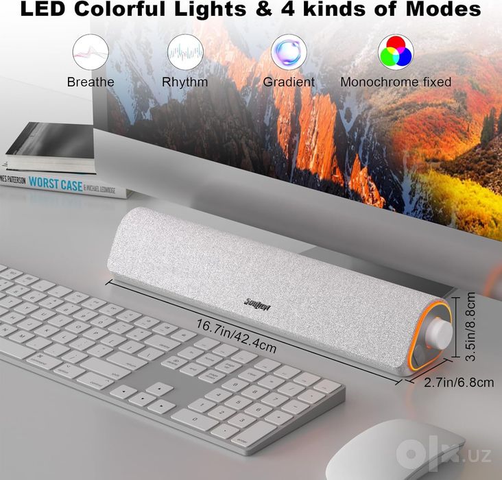 SOULION R50: Bluetooth-колонка для ПК, USB, 3.5мм, LED-подсветка