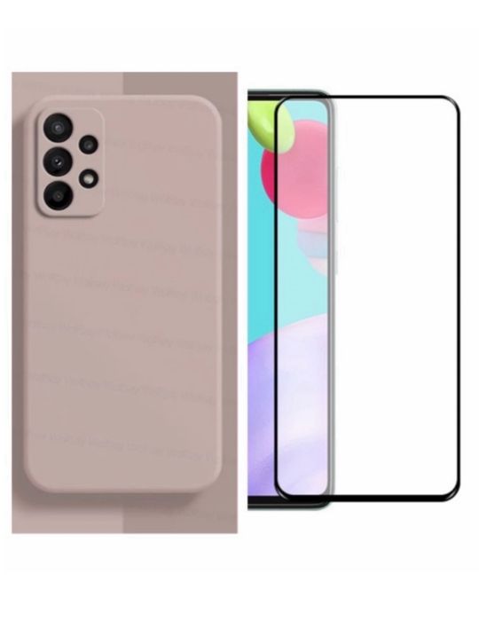 Samsung A51/A71/A52/A72/A36/A56 Husa Silicon Catifea+Folie Sticla 11D