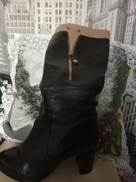 Сапоги осенние кожаные