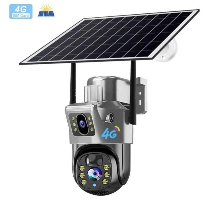 Camera supraveghere cu panou solar 4G cu cartela SIM si 2 Lentile !!!