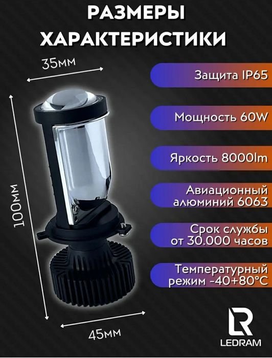 Bi LED мини линзы Н4