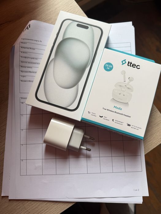 Iphone 15 Black 128GB + подаръци