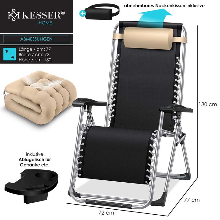 Градински сгъваем  шезлонг с регулируема облегалка - НОВ