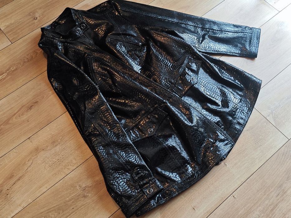 Ulla Popken geaca Snake Skin sacou piele sarpe crocodil DAMA M 38