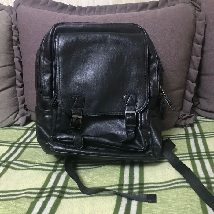Рюкзак кожаный чёрный