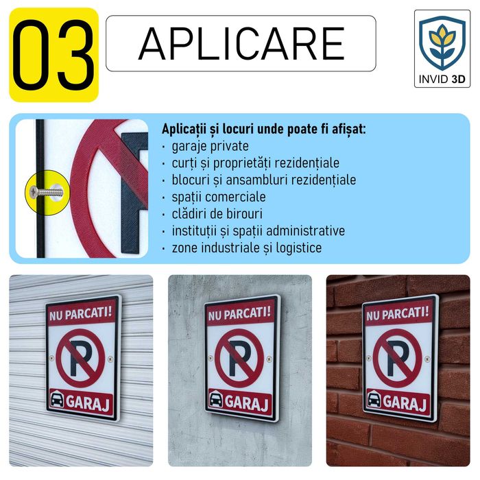 Indicator de avertizare "NU PARCATI! GARAJ"