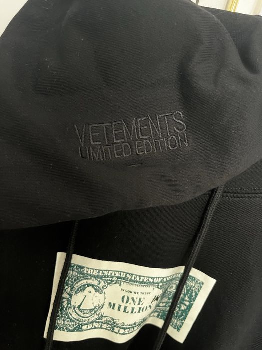 vetements dollar hoodie