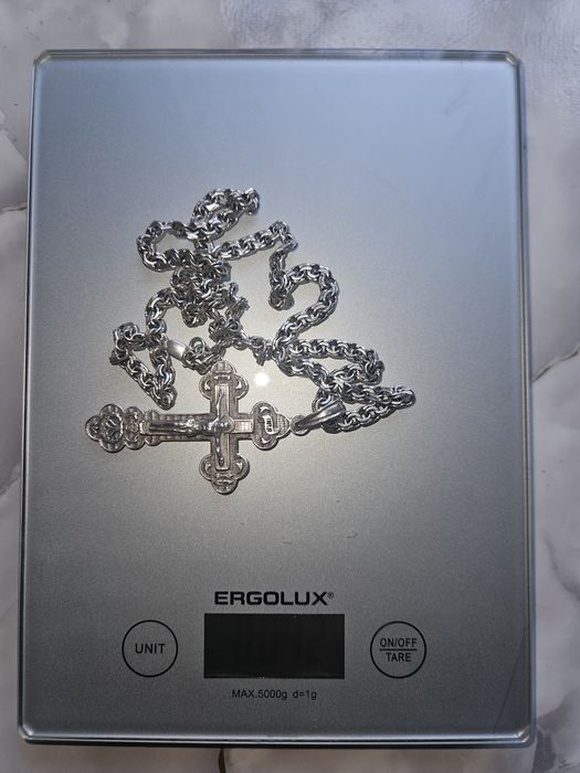 Крест и цепочка , серебро