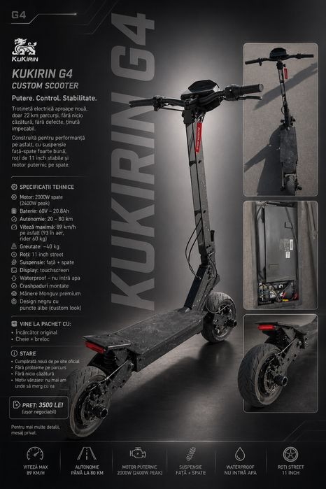trotineta electrica kukirin g4 107 kilometri