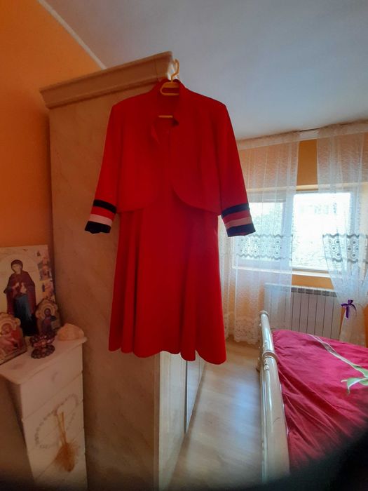 Sacou roșu mâneca trei sferturi