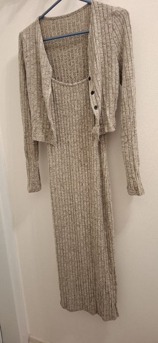 Рипсена рокля с жилетка