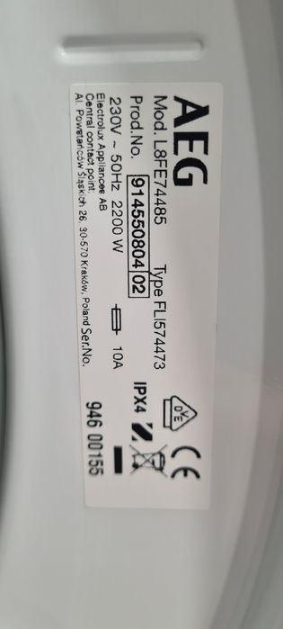 ТОП Пералня Series 8000 AEG L8FE74485 А+++ 1400обр 8кг