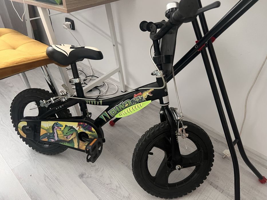 Bicicleta copii 12 inch Dinozaur T-Rex, 3 ani +