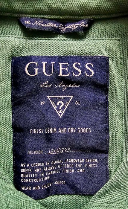 Tricou Polo GUESS verde – 100% Bumbac – Mărimea S