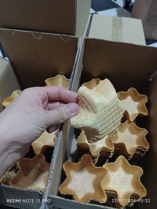 Muzqaymoq uchun vafli idish