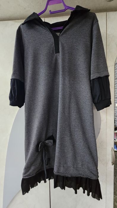 Памучена сива рокля