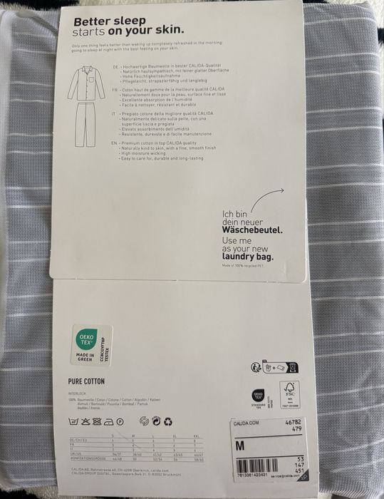 Pijamale premium CALIDA NOI cu etichetă – bumbac 100% – damă & bărbat