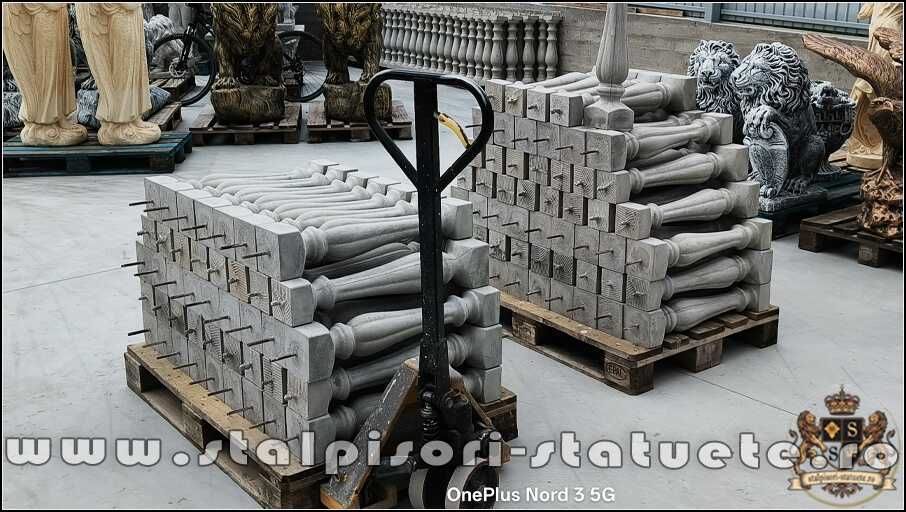 Stâlpișori, baluștri, popici, mosoare, din beton, model B3.