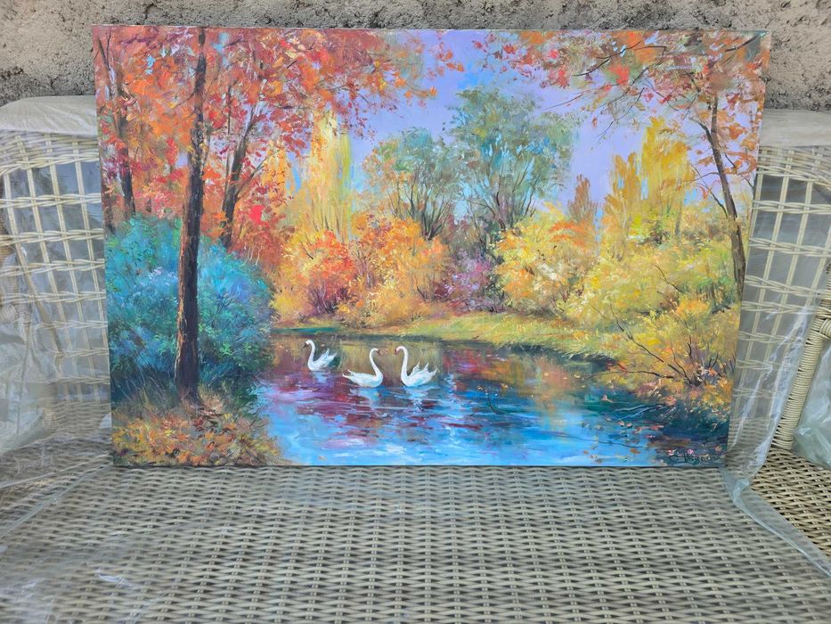 Большая картина, холст, масло,  размер 120х80см