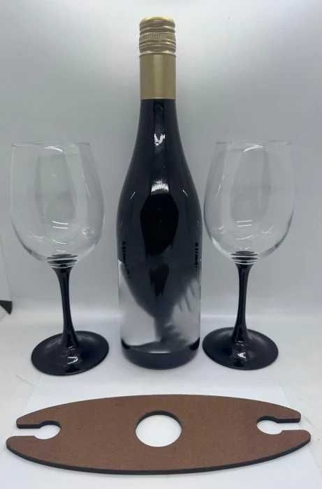 Suport din MDF pentru sticla si pahare de vin/sampanie