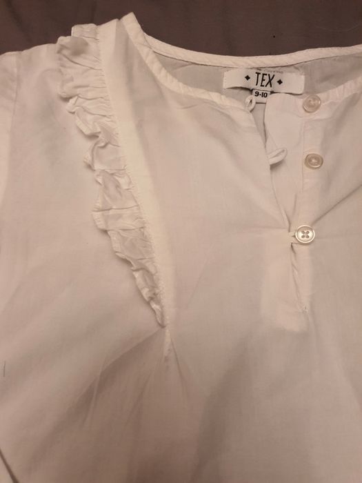 Bluza alba, scoala, fete, 9, 10 ani, noua