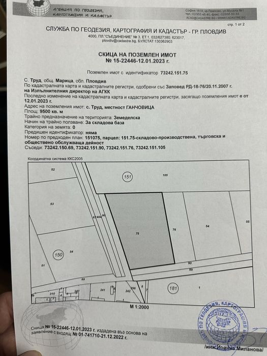 Продава се Парцел в Пловдив, Център - 9500 кв.м за 24 €/кв.м - Снимка #1