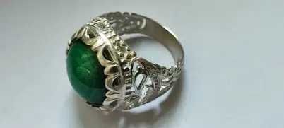Серебряное кольцо с натуральным уральским МАЛАХИТОМ