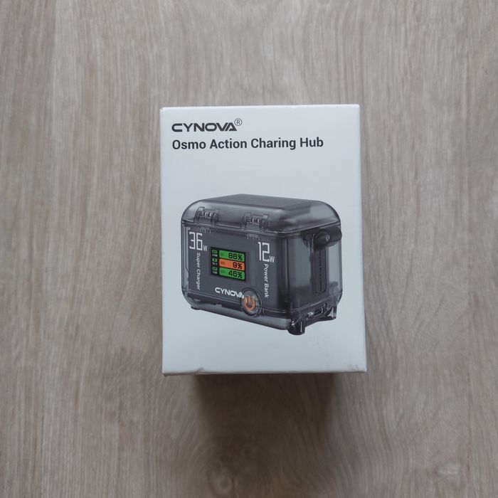 Интелигентно зарядно CYNOVA за DJI Osmo Action 3 / 4 / 5 Pro (36W PD, Дисплей) – НОВО