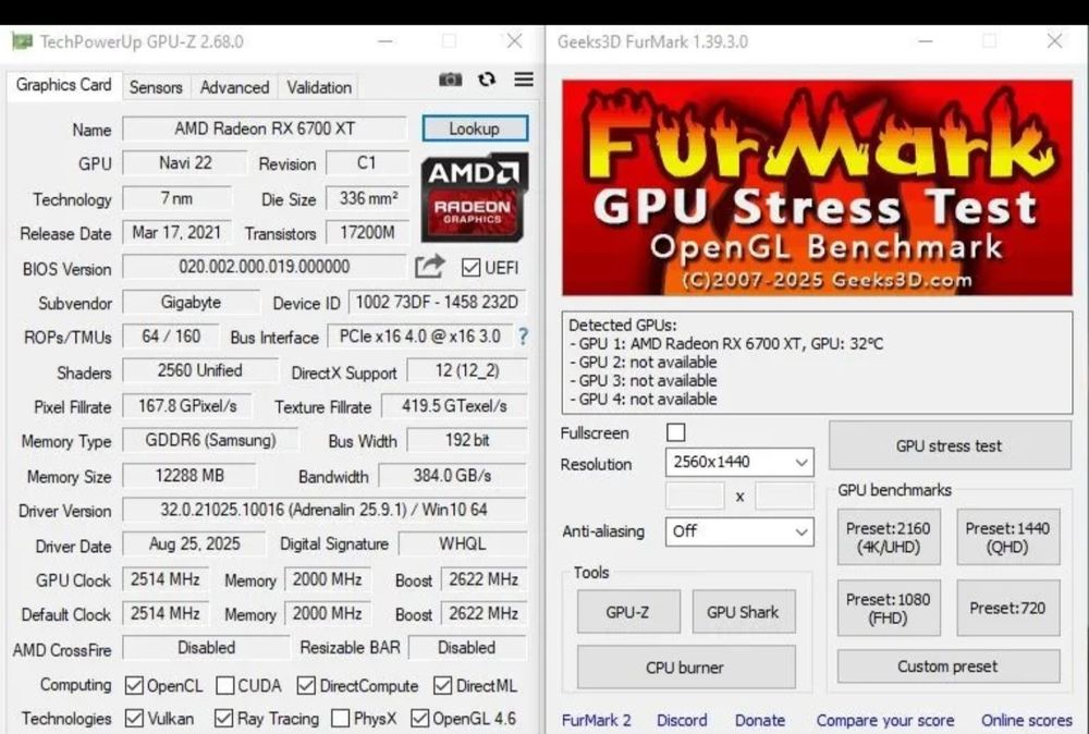Видеокарта Rx 6700 xt