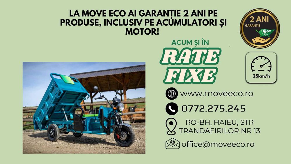 Triciclu electric basculare hidraulica/ persoane adulte