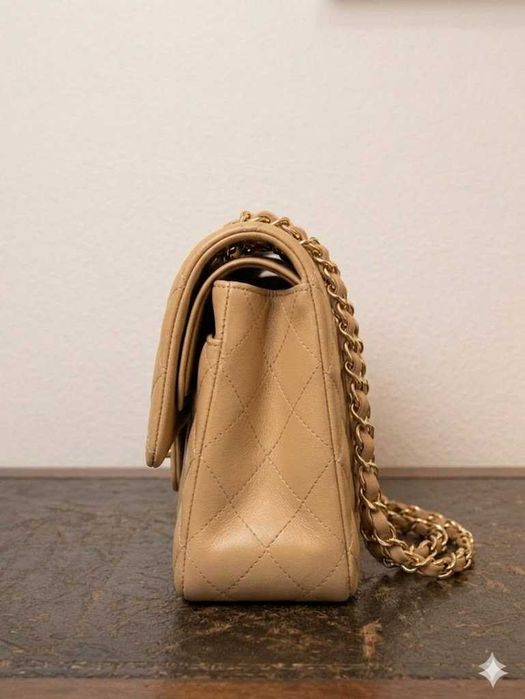 Geantă Chanel din Piele Bej, Poseta Chanel din Piele Crem