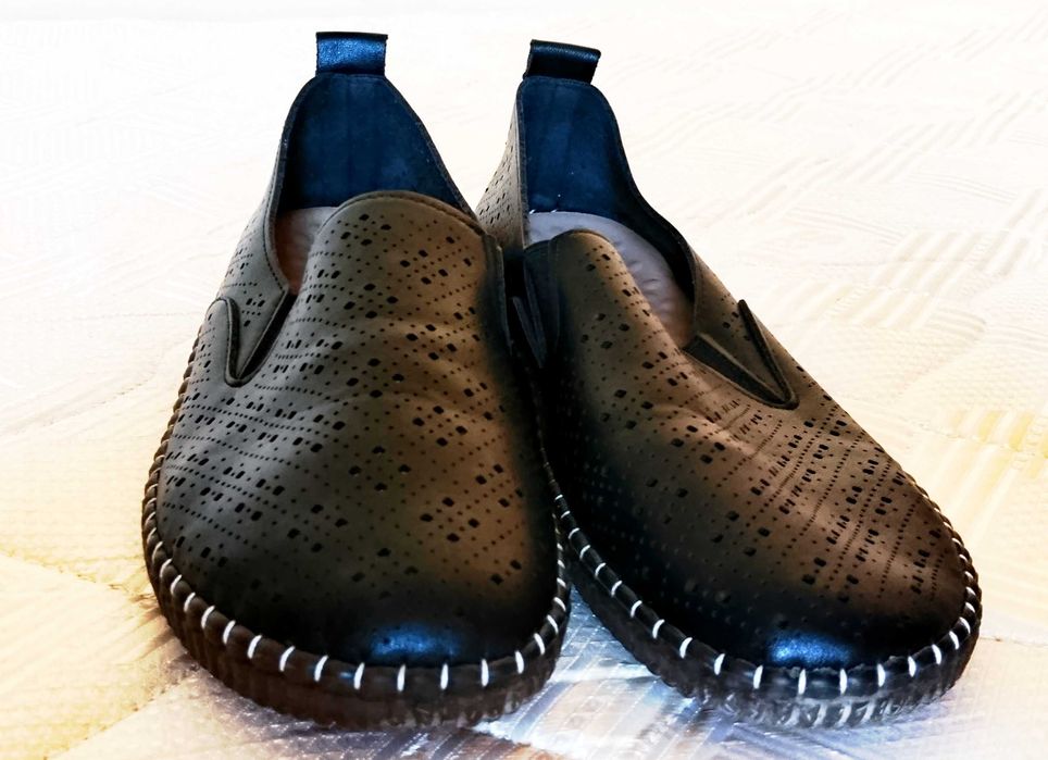 Mocasini damă ADS din piele naturală perforată - Mărimea 41 (Comozi)