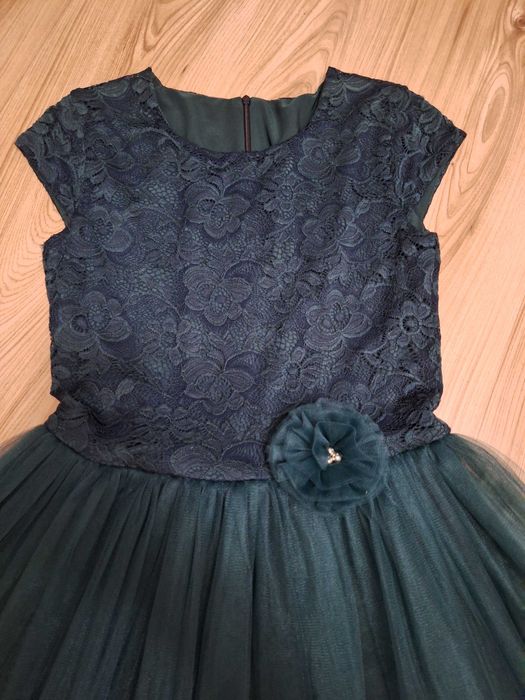 Официална  тъмно зелена рокля