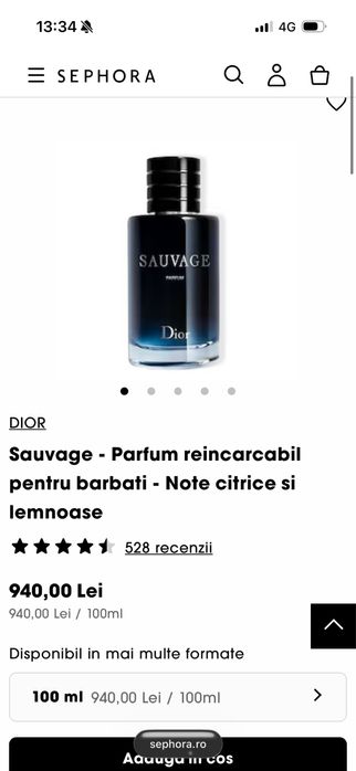 DIOR Sauvage PARFUM 100ml, 100% original, scanabil, sigilate