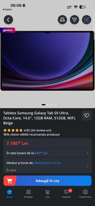 Galaxy Tab S9 Ultra 512GB + husă + Pen