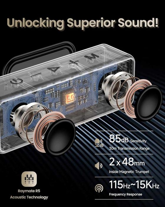 Висококачествена мощна колона Raymate R5 IPX7