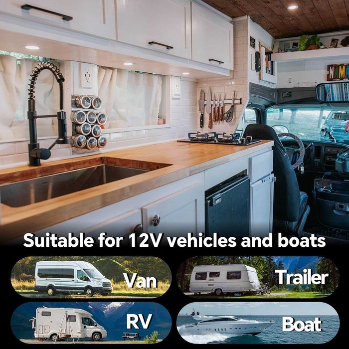 12V LED вградена таванна лампа за кемпер, 2.5W 6 броя CRI 93