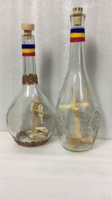 Sticle artizanale cu sculptura interioara, personalizate. Cadou