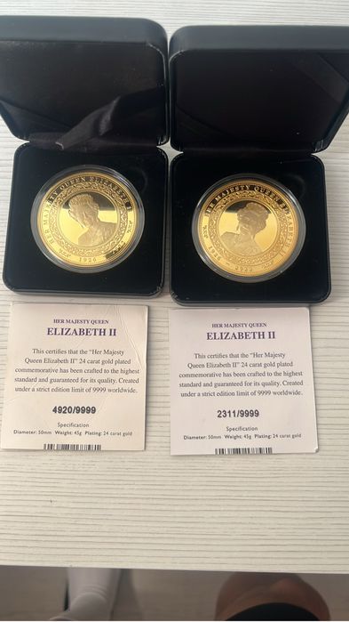 Monede placate cu aur 24K