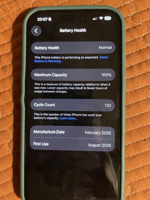 Iphone 16 Pro, 100% батарея