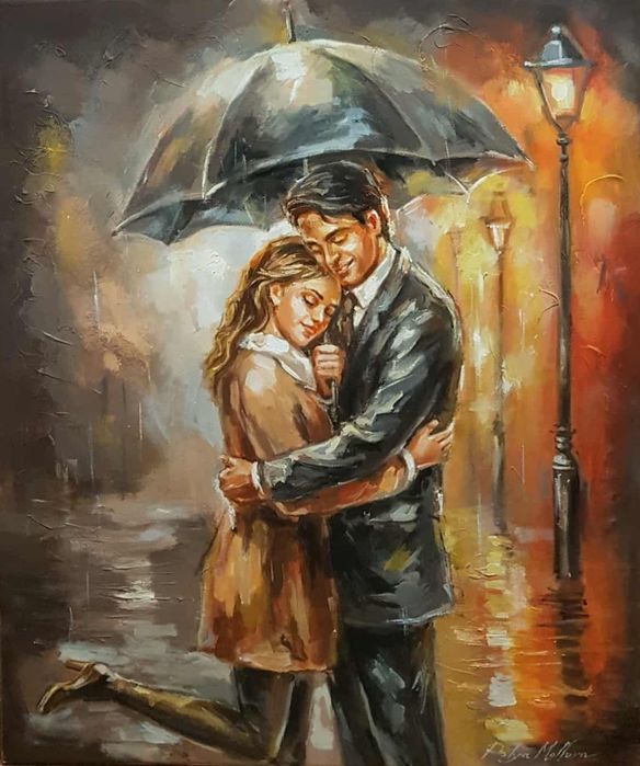 Картина "Обич под дъжда"