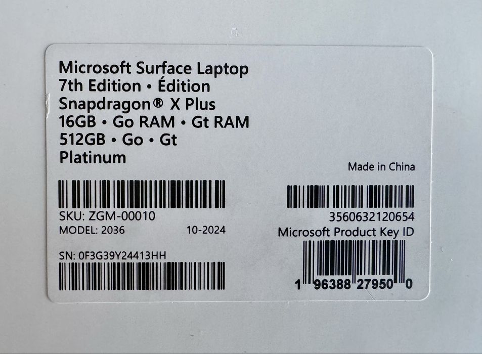 Microsoft Surface Laptop 13.8” X Plus 16GB 512GB Platinum Nou Sigilat