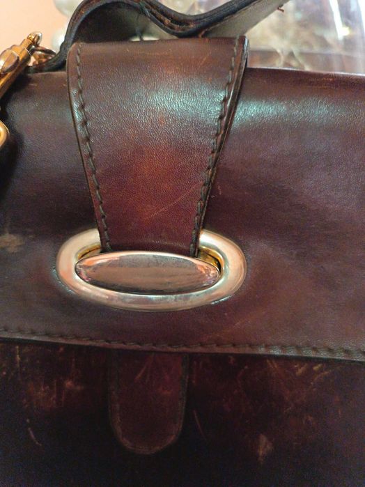 Geantă damă piele naturală maro vintage – preț bun!