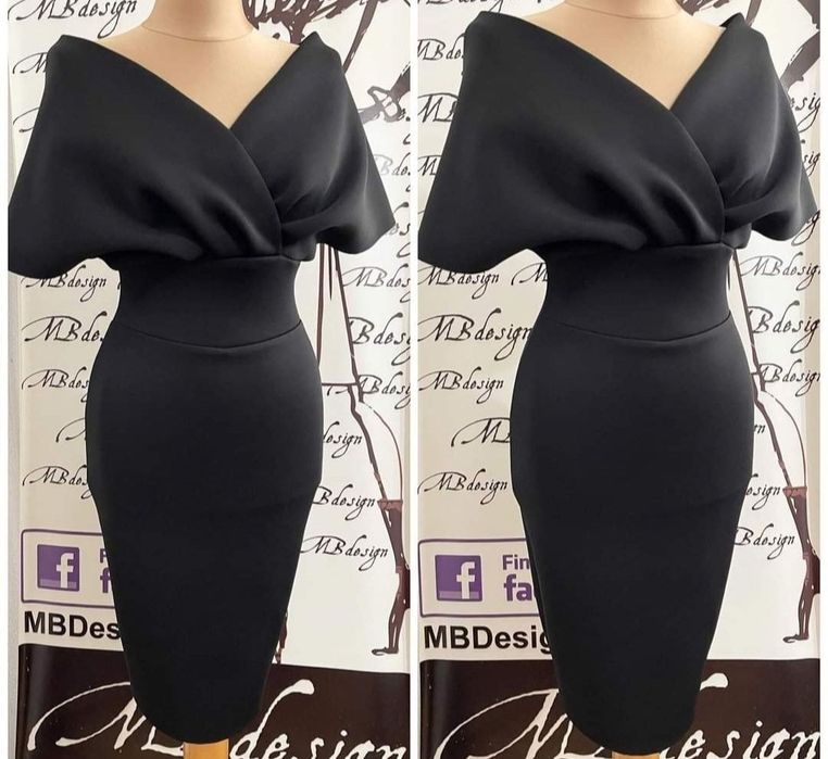 Rochie S cu mâneci lungi , Rochie neagra