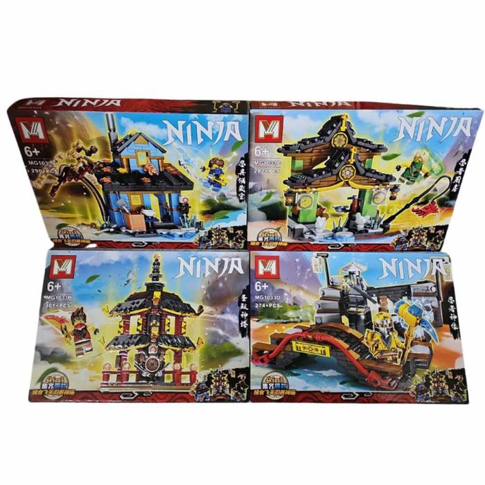 Комплект конструктор Ninja Building Blocks – Създай свой нинджа свят - 4 броя