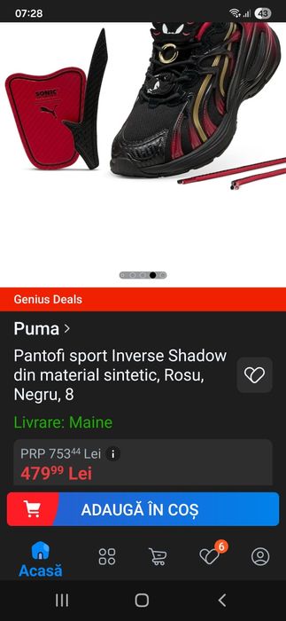 Snekers puma,  mărimea 41, preț 230 roni